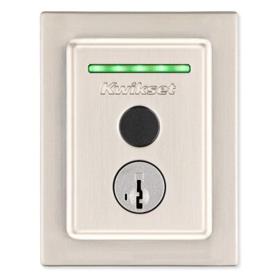 Kwikset Halo Touch Wi-Fi Contemporary Fingerprint Smart Lock, Satin Nickel